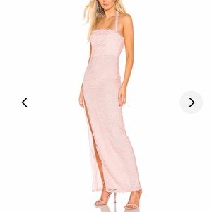 NWT Lovers + Friends Daughter Gown Pink Lace Dress